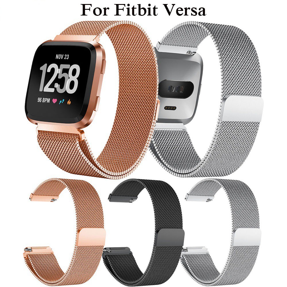 Dây đeo inox Milanese cho đồng hồ thông minh Fitbit versa (Band width:22.5mm)