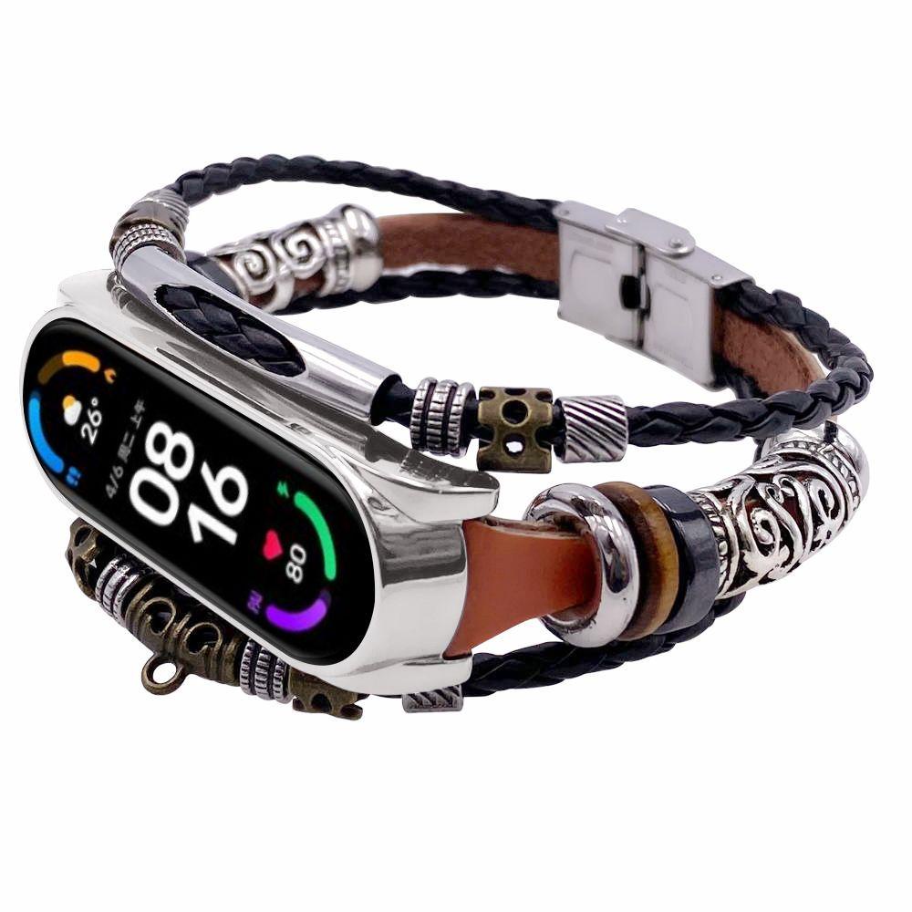 BEBETTERM Dây Đeo Bằng Da Thật Cho Đồng Hồ Thông Minh Xiaomi Mi Band 6 5