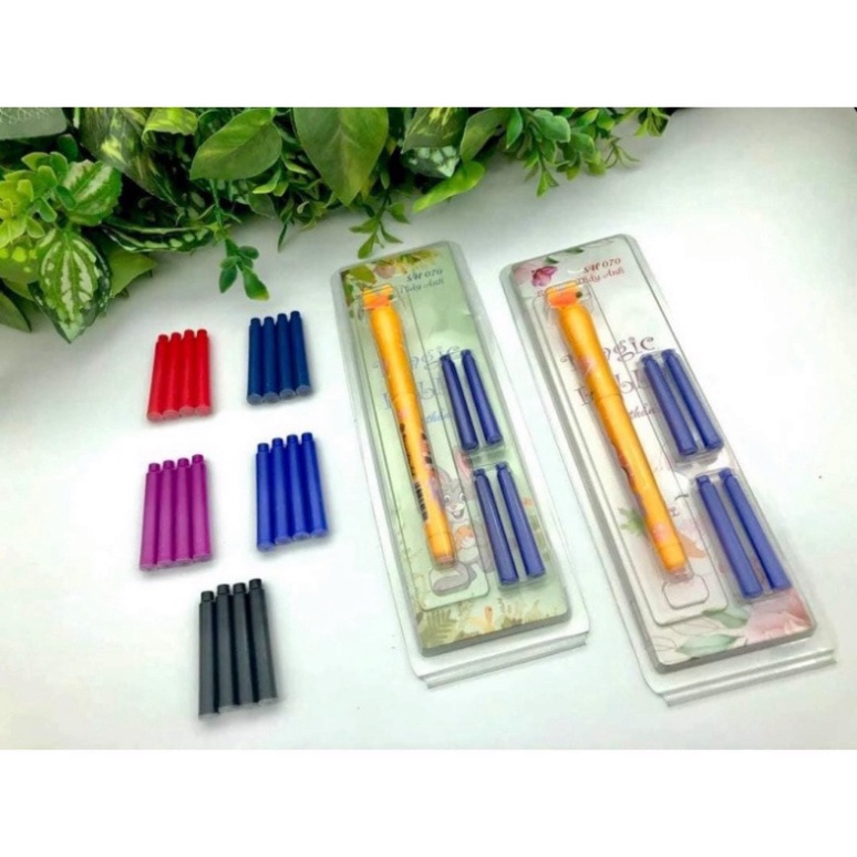 Bút mực xoá được dành cho bé mới tập viết  Bút rèn viết chữ đẹp có 3 màu tím - đen - xanh