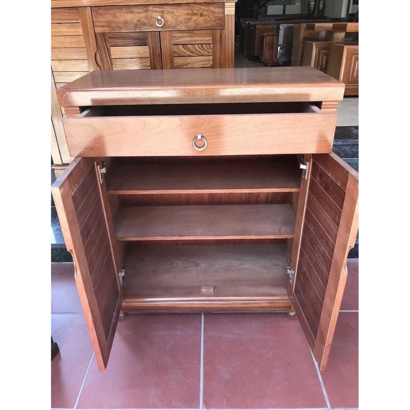 Tủ giày, dép gỗ sồi.