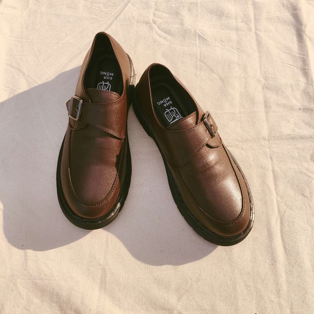 Giày loafer cài khóa da thật Shamong vintage made in Vietnam bảo hành 1 năm mã S02