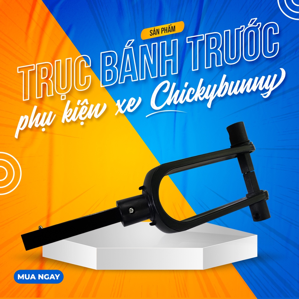 Trục trước không bánh xe, phụ kiện xe chòi chân TRICKY BUNNY