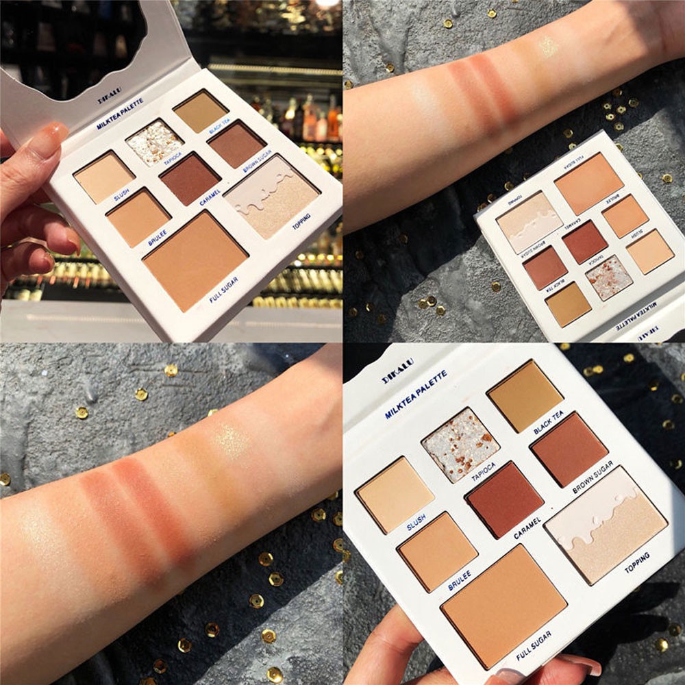 Bảng Phấn Mắt Dikalu Trà Sữa 8 Ô Màu Milk Tea Palette Nội Địa Trung Chính Hãng