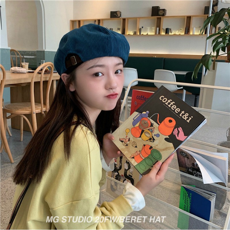 Mũ beret MG Studio bằng da phong cách thời trang cho phái nữ