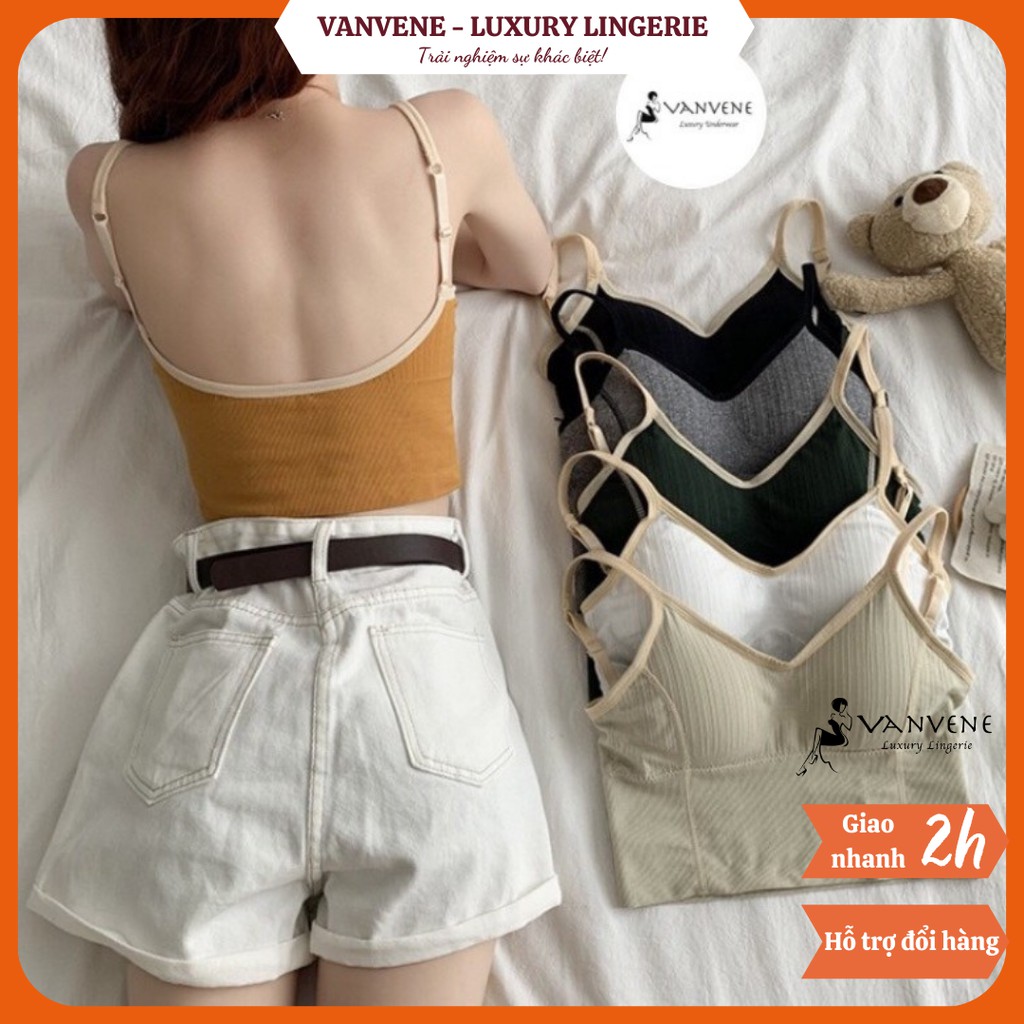 Áo Bra Croptop Cotton Viền Gân Tạo Eo Thon Hở Lưng - Khoét Lưng Free Size 40-55 Kg A916 (Video & Ảnh Thật)