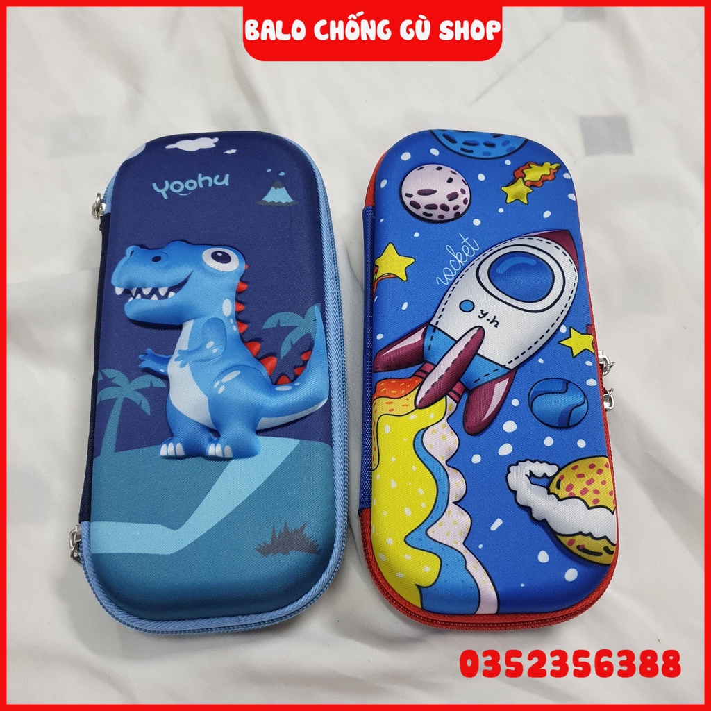 Hộp bút học sinh cho bé trai bé gái in hình nhân vật hoạt hình chống thấm nước