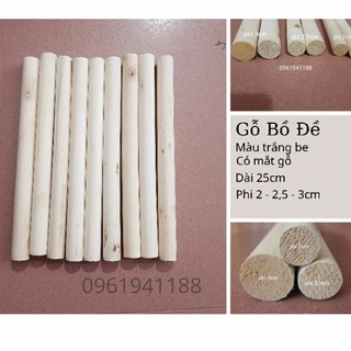 Thanh gôc tròn dài 25cm gỗ bồ đề