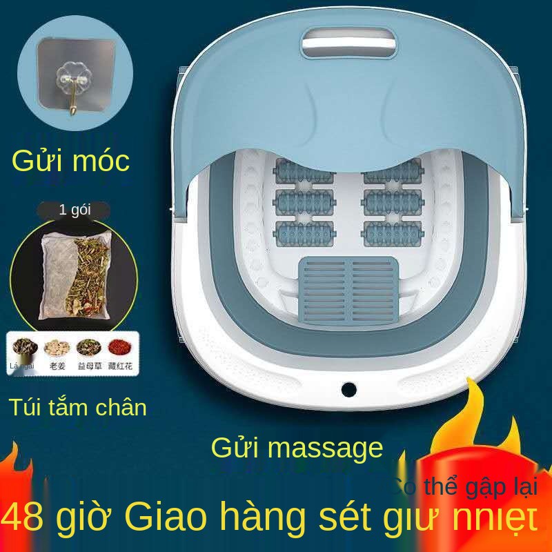 ☒Bồn ngâm chân có thể gập lại, chân, hệ thống sưởi và cách nhiệt, massage