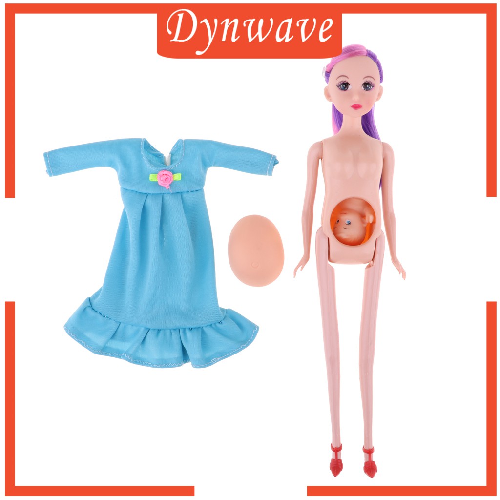 [Dynwave] Đồ Chơi Búp Bê Mẹ Bầu Thật Có Em Bé Trong Cơ Thể Giáo Dục Cho Bé Gái #B