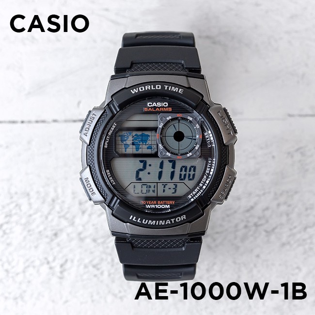 Đồng hồ nam dây nhựa Casio Standard chính hãng Anh Khuê AE-1000W-1BVDF (43mm)