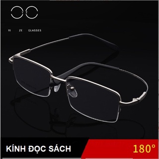 Kính lão thị viễn thị nửa viền titanium siêu dẻo cao cấp KVM367UNIQUI Nhật bản sáng rõ chống mỏi
