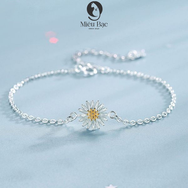 Lắc tay bạc nữ Hoa cúc họa mi bạc 925 thời trang phụ kiện trang sức nữ Miêu Bạc L400347