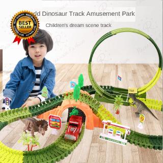 Bộ Đồ Chơi Lắp Ráp Đường Ray Xe Lửa Khủng Long Diy Thú Vị Cho Bé
