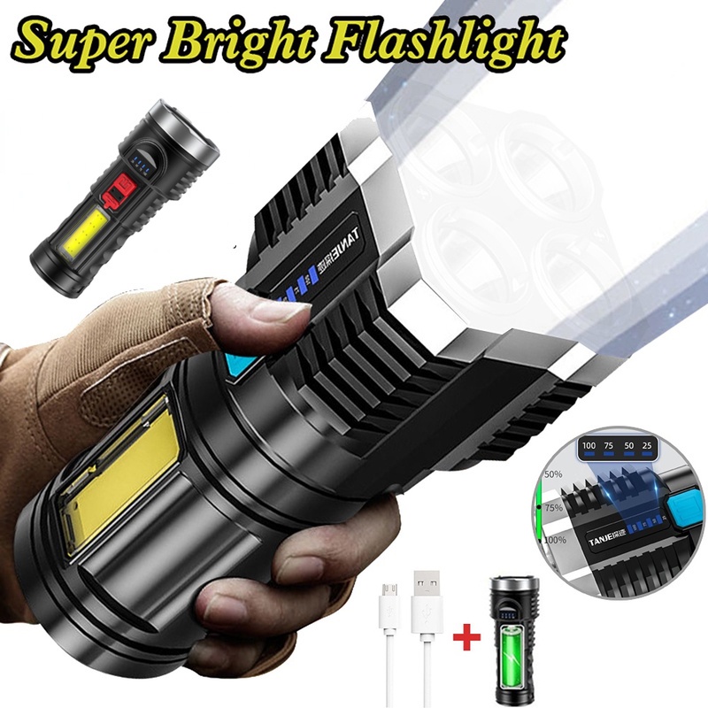 Đèn Pin LED COB Chống Thấm Nước Sạc USB Tiện Dụng