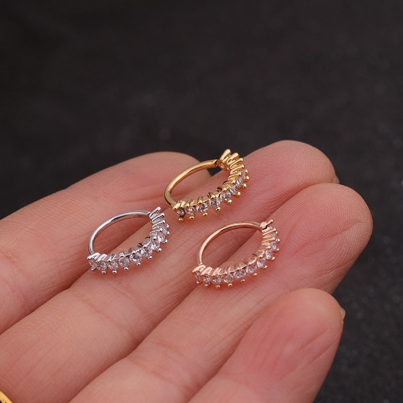 Khuyên đeo vành tai BEADIA 8mm nhiều kiểu dáng thời trang cá tính