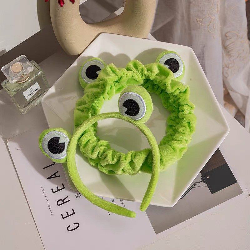 Bờm tóc cute, băng đô hình ếch xanh rửa mặt cài tóc ngộ nghĩnh dễ thương cute