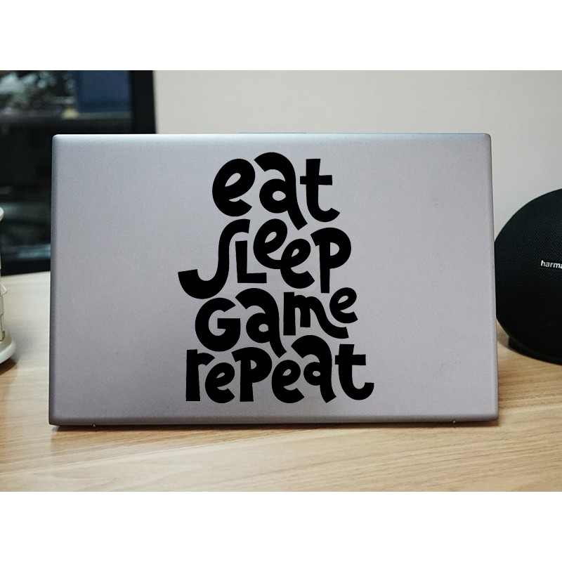 Sticker Dán Trang Trí Laptop Hình Stiker Eat Sleep Game Độc Đáo