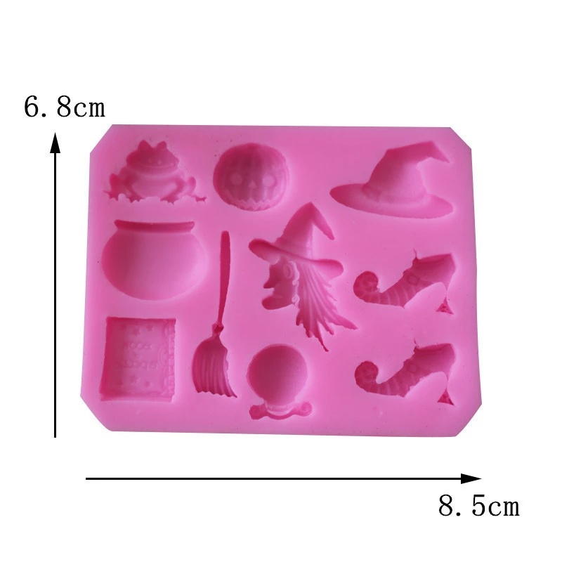 Khuôn Silicone Làm Bánh Hình Quả Bí Ngô / Giày Phù Thủy / Cây Chổi Halloween Độc Đáo