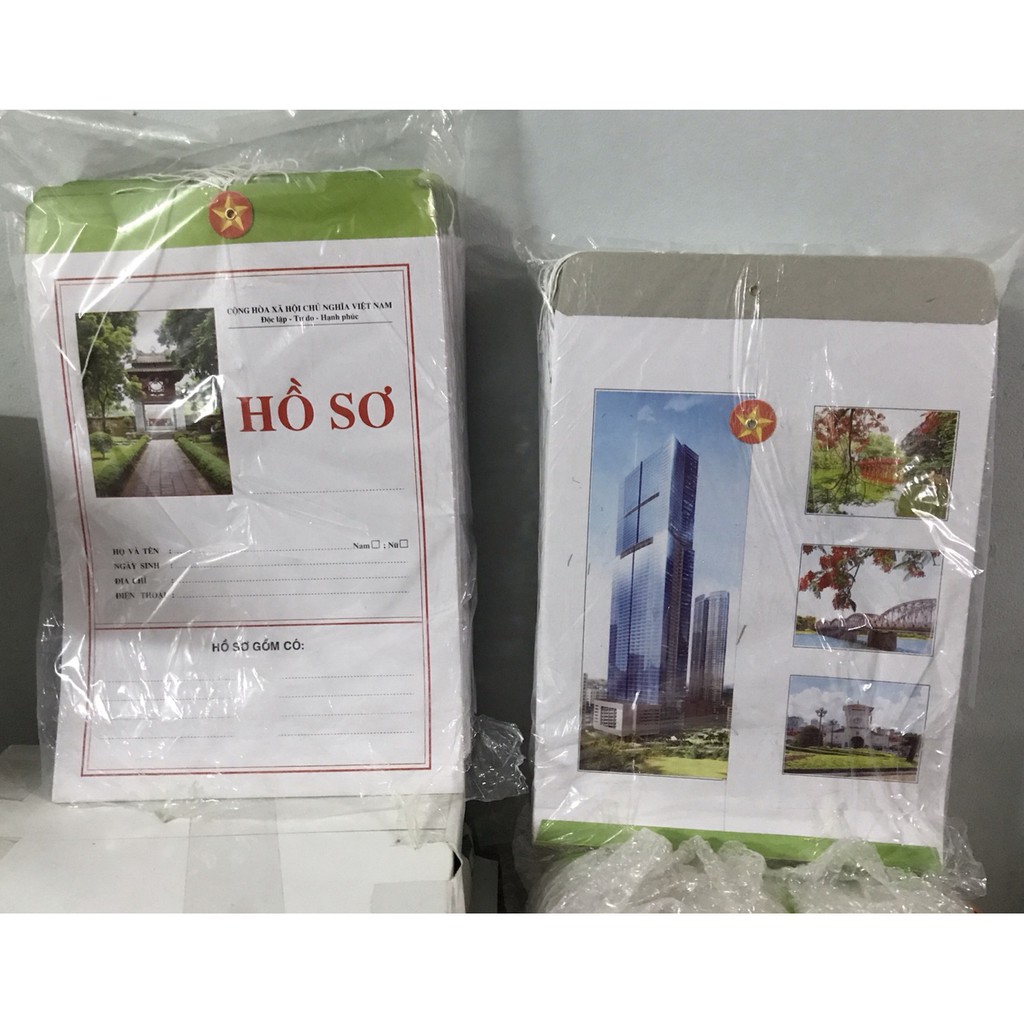 100 vỏ hồ sơ xin việc, lưu trữ hồ sơ  L1 có nắp cài tiện dụng