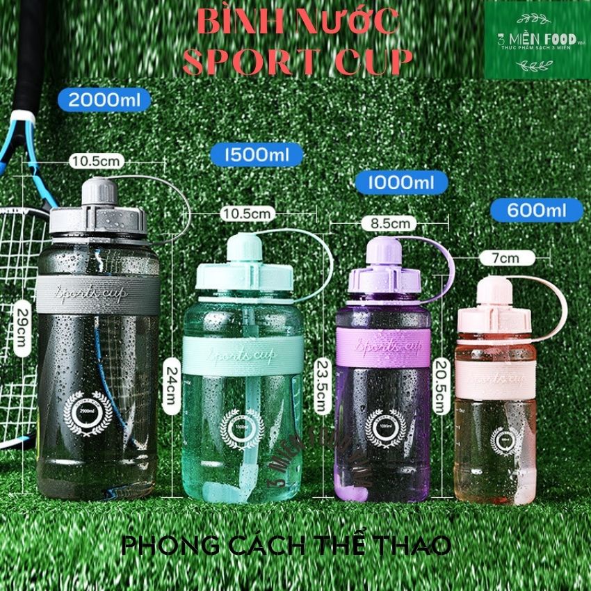 [HCM]Bình Nước kute Phong Cách Thể Thao Có Ống Hút và Dây Đeo Tiện Lợi Dễ Thương-Sport Cup-3 mien food vina