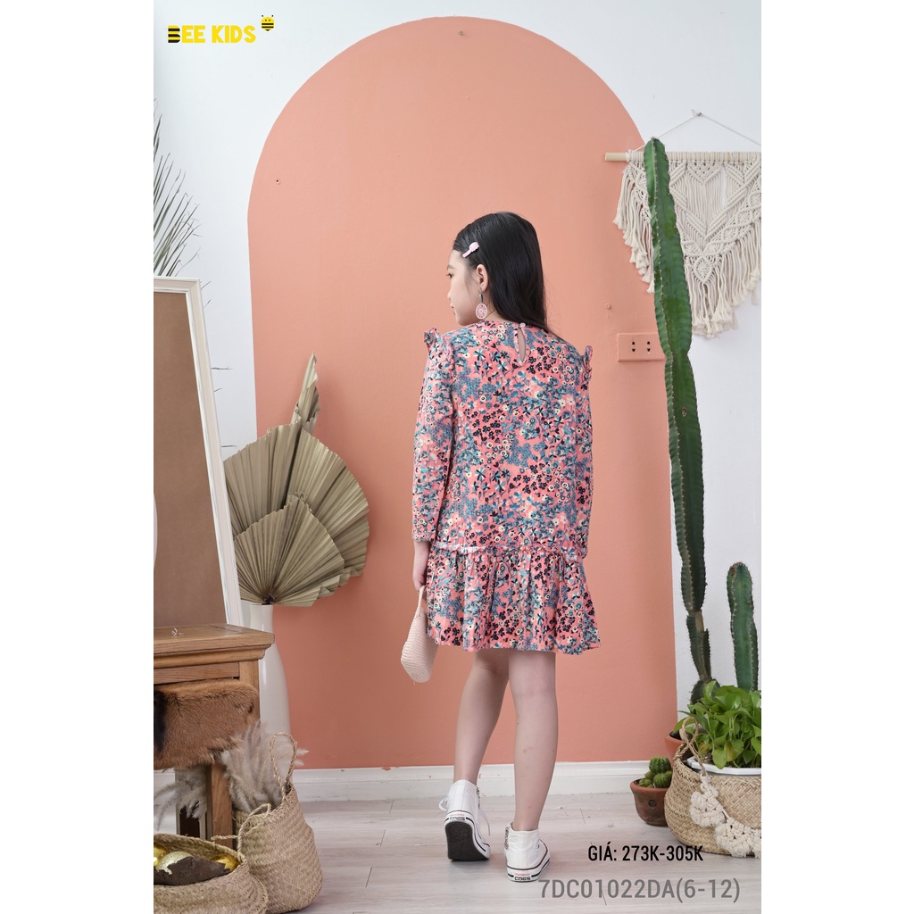 Váy Dài Tay Bé Gái Bee Kids Chất Liệu Thô Đũi Mềm Mịn , Không Bai Không Xù (6-12 Tuổi)7DC01022DA