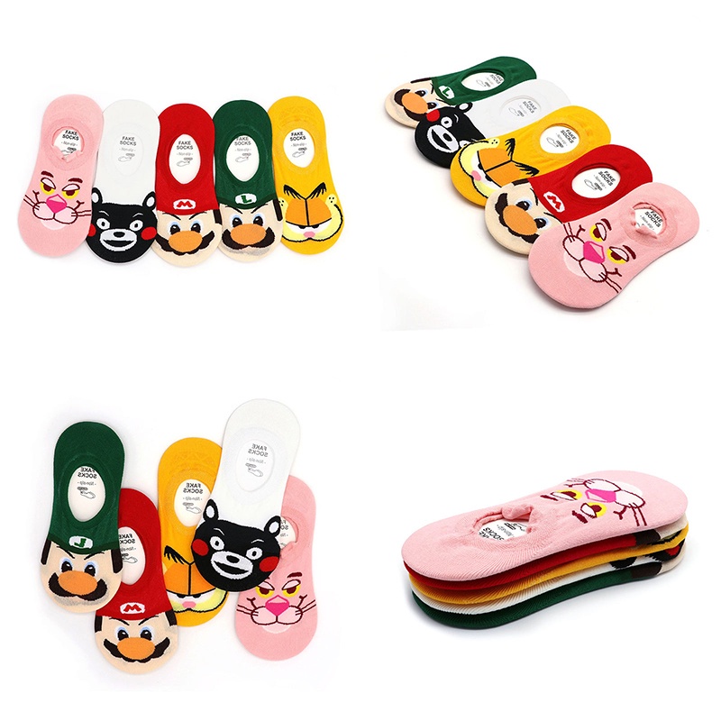 Vớ Cotton Cổ Ngắn In Họa Tiết Hoạt Hình Dễ Thương Thời Trang Cho Nữ