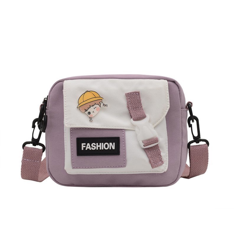 Túi Đeo Chéo Nhỏ Bằng Vải Canvas Phong Cách Phương Tây Đơn Giản Phong Cách Mới Cho Nữ