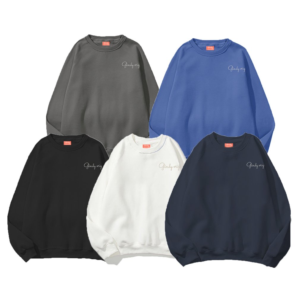 Áo nỉ sweater trơn nam nữ cổ tro GINDY hoodie dài tay basic form rộng unisex chất nỉ Hàn Quốc thời trang thu đông A019