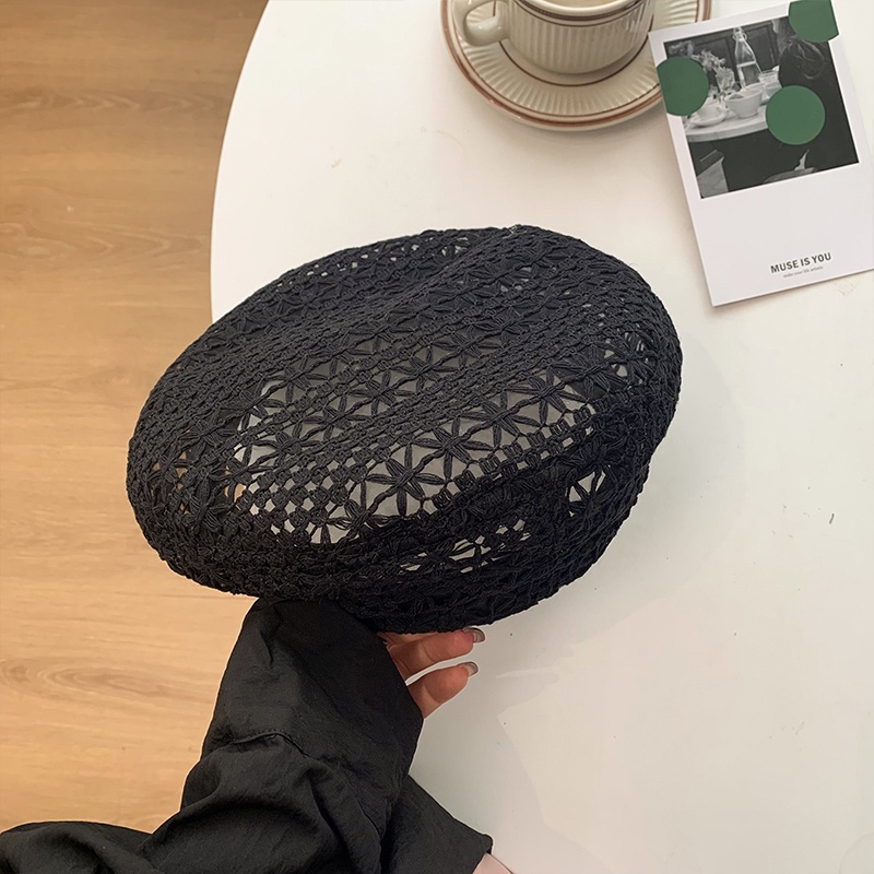 Mũ Beret Ren Mỏng Thoáng Khí Thời Trang Mùa Hè Cho Nữ