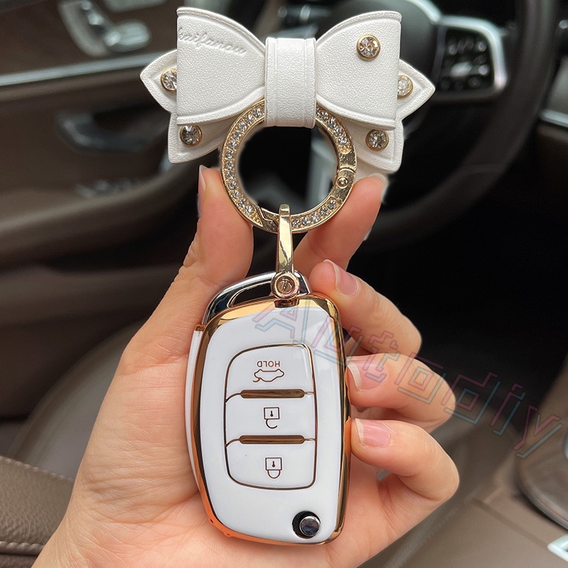 Vỏ TPU Bảo Vệ Chìa Khóa Xe Hơi Hyundai ix25 ix35 i10 i20 i30 Solaris Tucson Sonata Santa Fe Sport Mistra Elantra Creta Verna 2015-2018