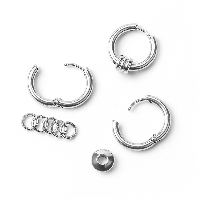 Khuyên Tai Kim Loại Đơn Giản Phong Cách Hip hop Cho Nam Nữ