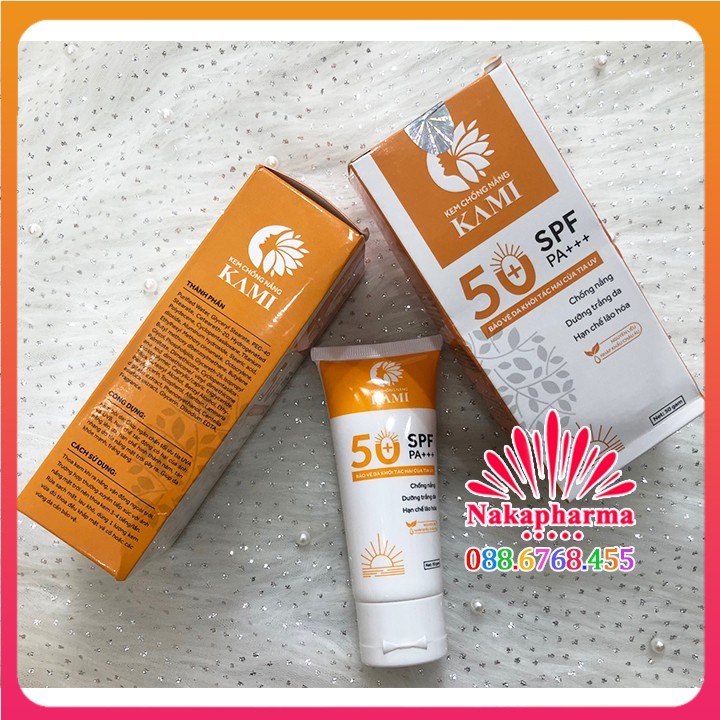 Kem chống nắng Kami SPF 50+ - Giúp da khỏe mạnh trắng sáng, giảm nám da, sạm da, ngừa tim cực tím UV