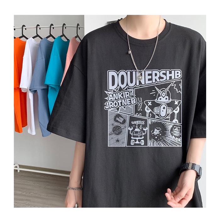 Áo phông nam nữ unisex tay lỡ style Hàn Quốc, áo thun form rộng oversize chất cotton cổ tròn phong cách đường phố 2022