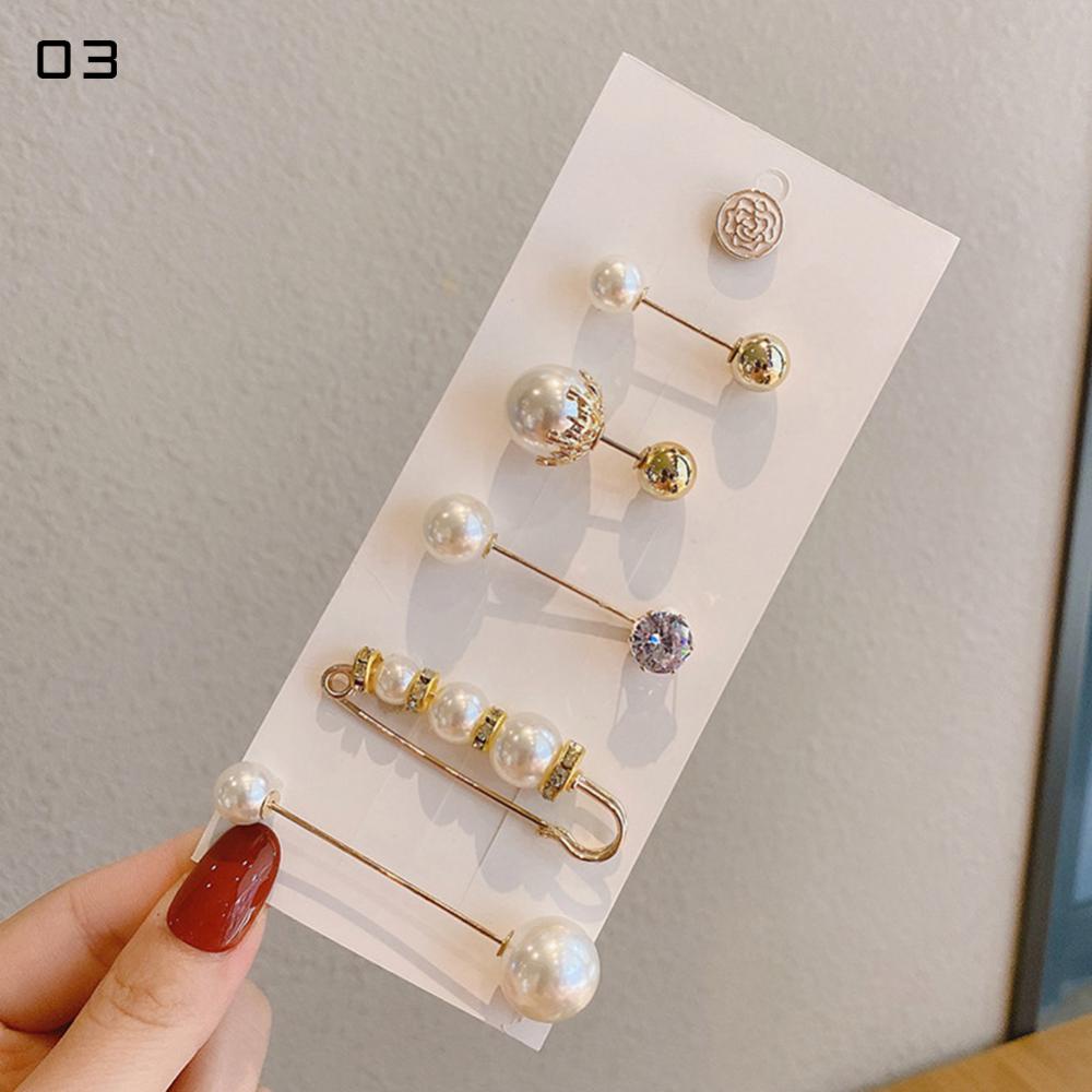 1 Bộ Ghim Cài Áo Đính Ngọc Trai Giả Chống Trượt Thời Trang Cho Nữ H7Q9