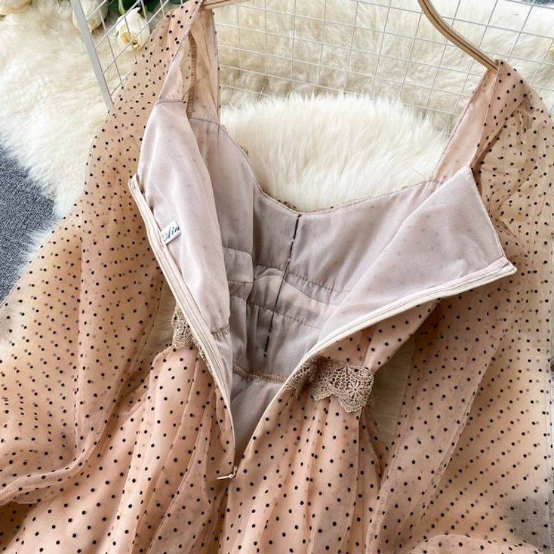 ĐẦM XÒE TAY BỒNG THẮT EO