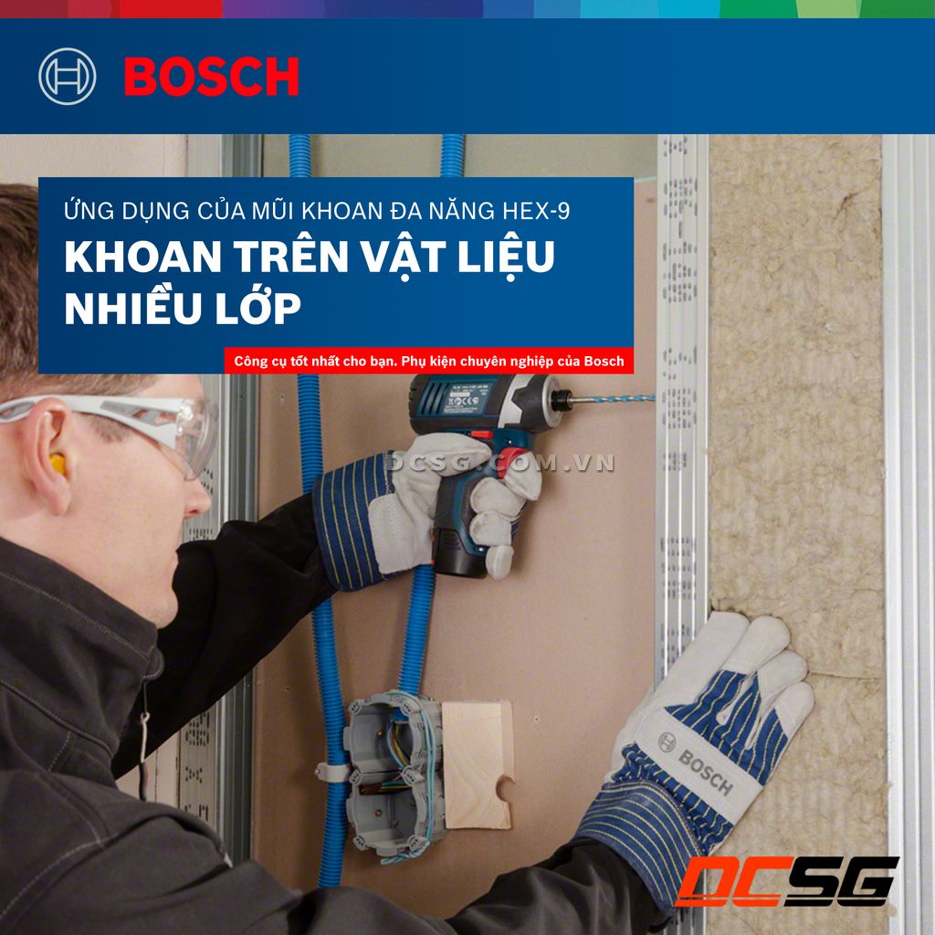 Mũi khoan đa năng chuôi lục giác HEX-9 MultiConstruction BOSCH (chọn size mũi) | DCSG