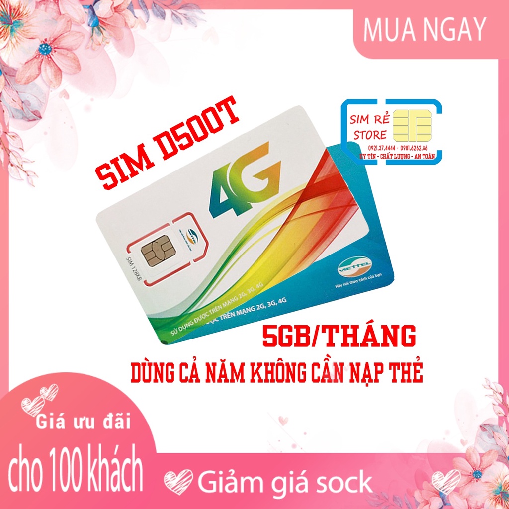 [SIM DATA] Sim 4G Viettel D500T Vào Mạng Cả Năm Không Cần Nạp Thẻ