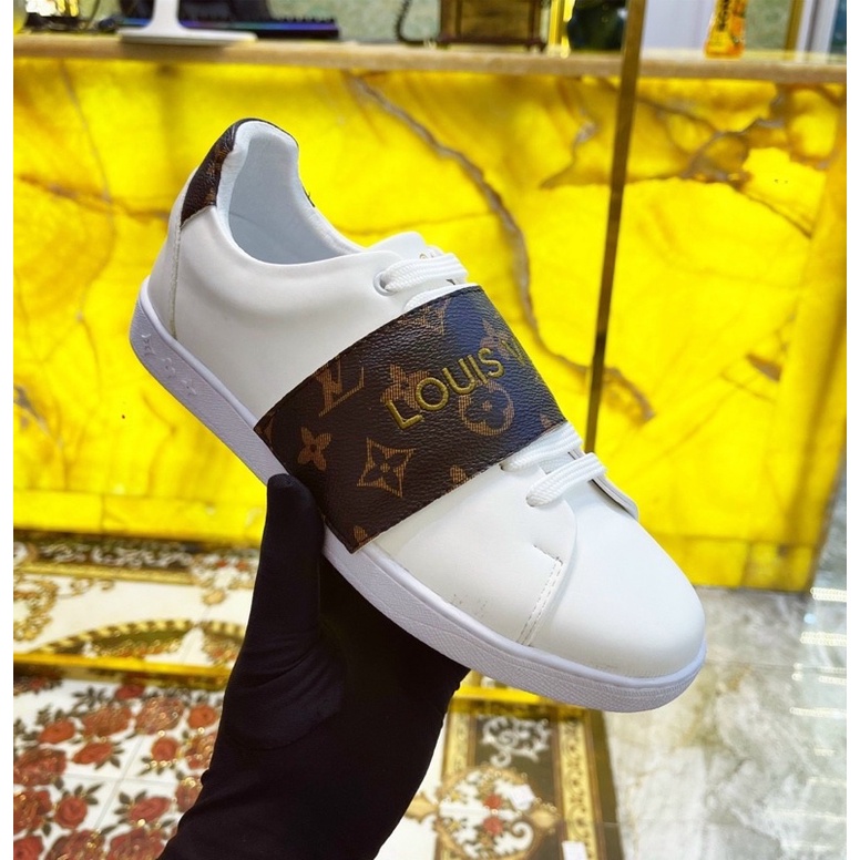 Giầy nam buộc dây có quoai dán hoạ tiết vân chìm, Giầy thể thao thời trang giới trẻ phong cách hiện đại btshop 38-42.