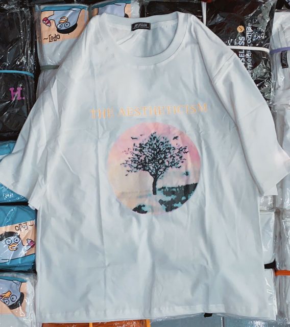 Áo thun tay lỡ [ Hình Thật % phía sau ] Unisex THE EASTHETICISM cây cổ thụ