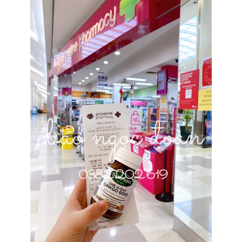 60 viên bổ não Thompson’s Ginkgo 6000 bill úc | Thế Giới Skin Care