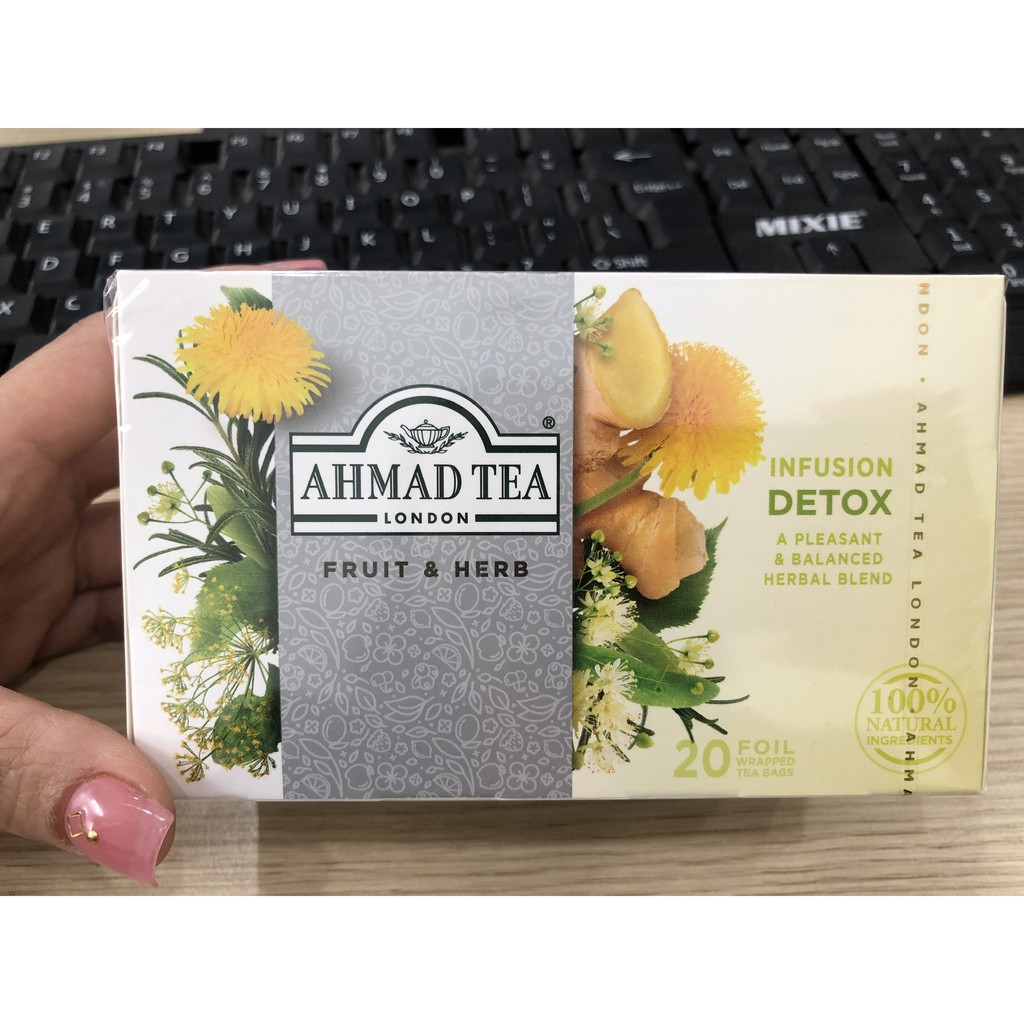 Trà Ahmad Giải độc (Detox) (Hộp giấy 40gram - 20 túi lọc có bao thiếc)