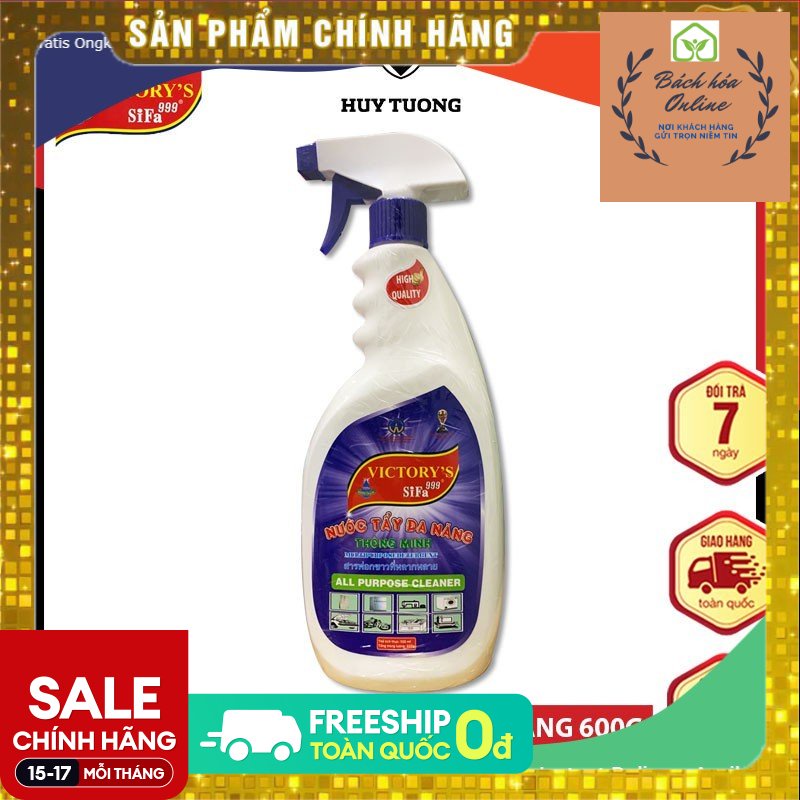 Tẩy rửa đa năng Victory's Sifa 999, nước tẩy rửa sạch dầu mỡ, vết bẩn trên mọi bề mặt dung tích 600ml - Lep Store