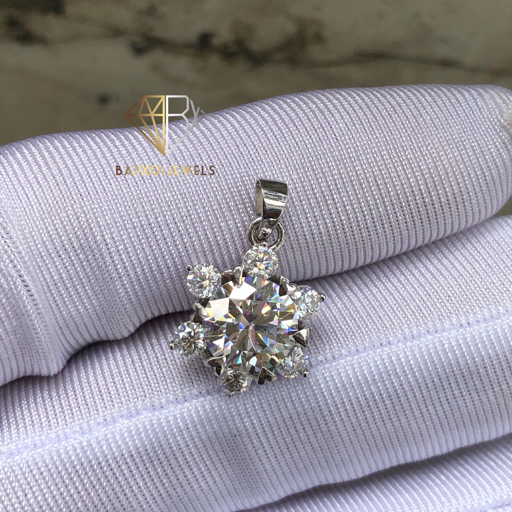 Mặt dây chuyền Moissanite  chất liệu bạc 950 xi bạch kim - MD01