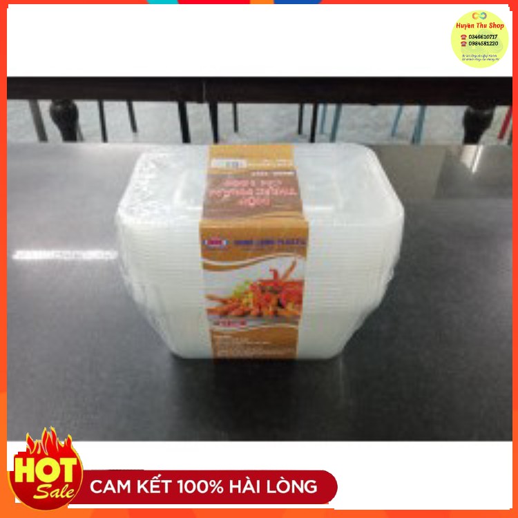 Bộ 10 hộp đựng thực phẩm chữ nhật nhựa Song Long - CN1000