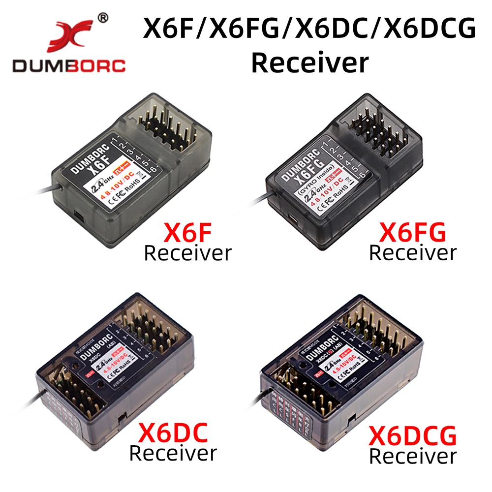 Thiết Bị Nhận Tín Hiệu Điều Khiển Radio DUMBORC X6F / X6FG / X6DC / X6DCG 2.4G 6CH Cho X4 X5 X6 X6P