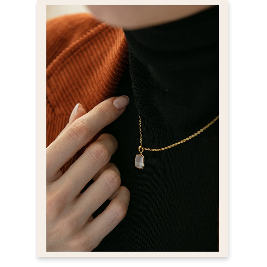 Dây chuyền nữ titan dây trúc 2 mặt đen trắng vuông X1-207- CAM KẾT KHÔNG GỈ, KHÔNG BAY MÀU - BẢO HÀNH 12 THÁNG