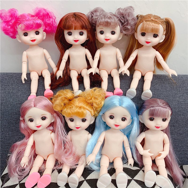 [Đủ mẫu] Búp Bê  Barbie Dressup Doll 12 Khớp 15 cm - BJD 1/8 Mắt 3D Nude Mini Dolls 2020  (Tặng áo + giày ngẫu nhiên)