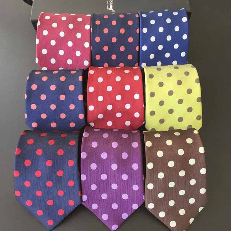 Cà Vạt 100% Lụa Họa Tiết Chấm Bi Sang Trọng Dành Cho Nam 8CM