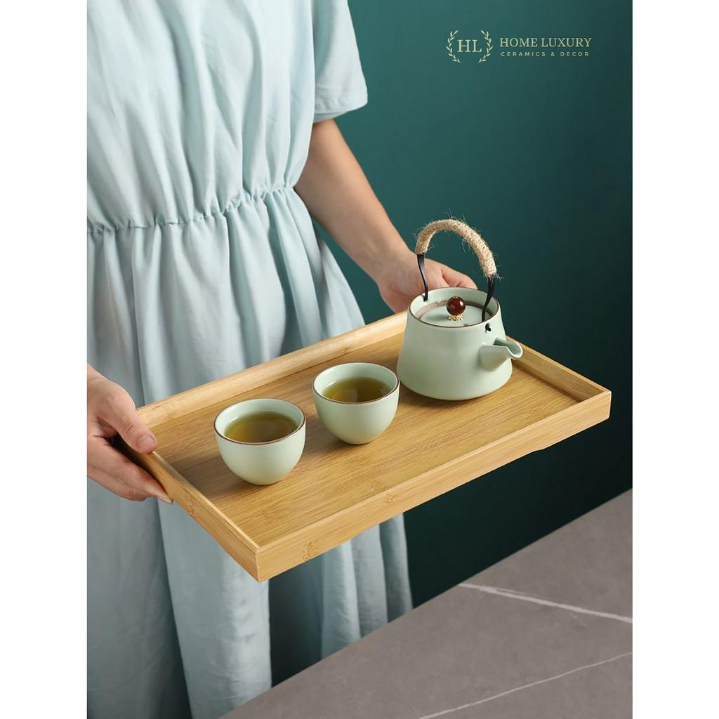 KHAY TRE CHỮ NHẬT DECOR | KHAY TRE CHUYÊN DỤNG ĐỰNG ẤM CHÉN, BÁNH NGỌT, DECOR