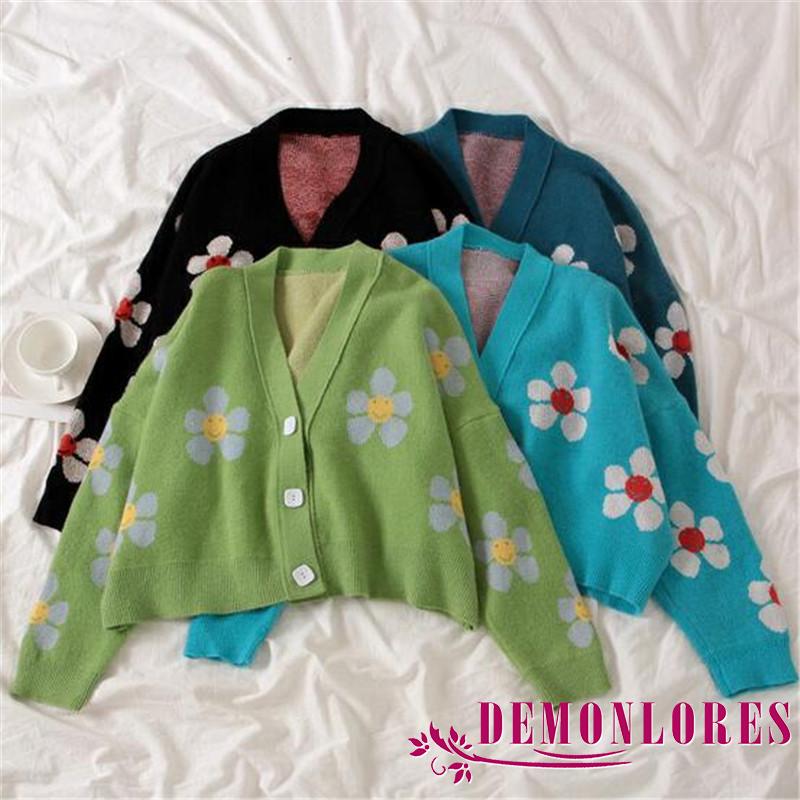 Áo Khoác Cardigan Dệt Kim Cổ V Thời Trang Cho Nữ